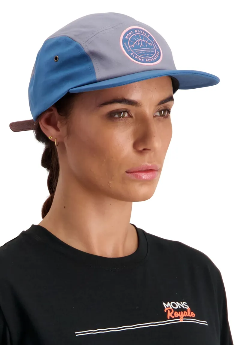 Mons Royale Beattie 5 Panel Cap Denim/Grey-2