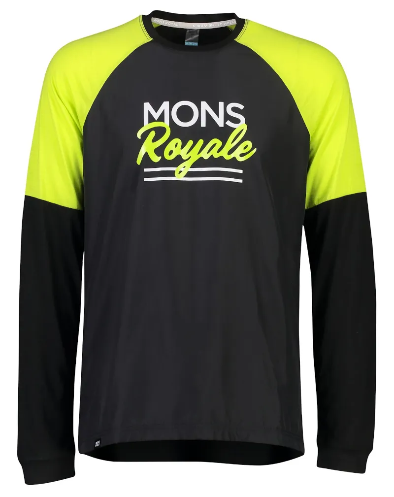Mons Royale Tarn Freeride LS Wind Jersey Black/Sonic Lime
