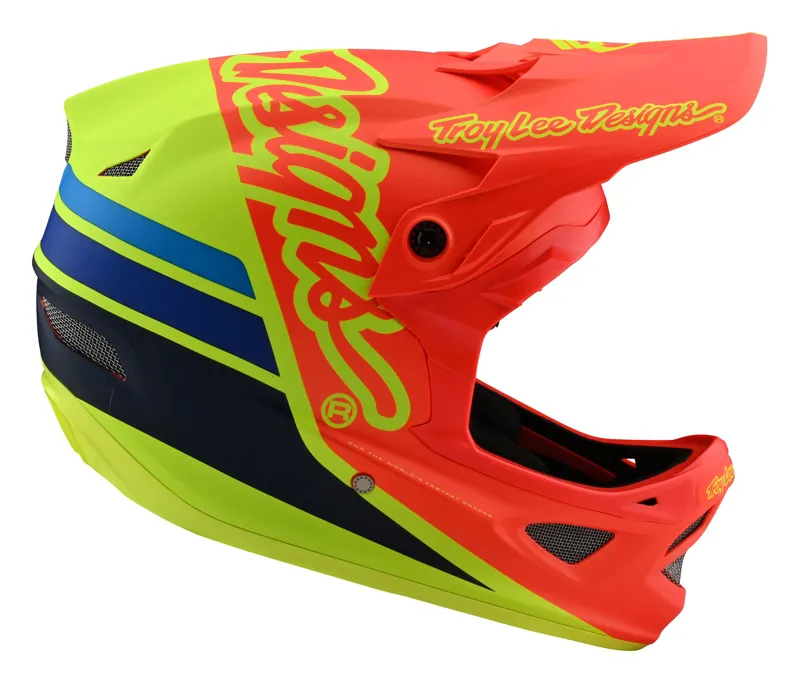 Troy Lee Designs D3 Fiberlite Full Face Helmet Silhouette Orange/Yellow -1