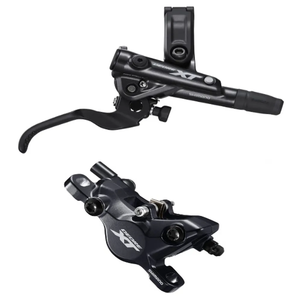 Image of Shimano Deore XT M8100 Bled Brake Lever/Post Mount Caliper Front Right Black