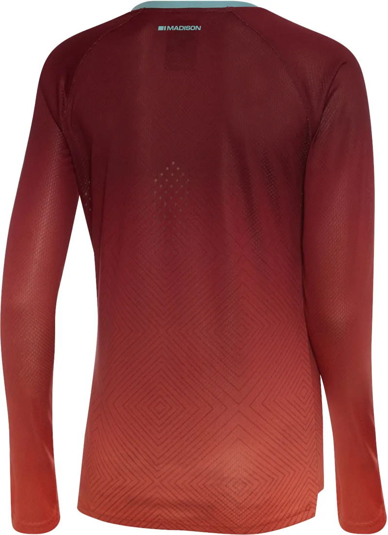 Madison Flux Enduro Womens LS Diamond Jersey Red-1
