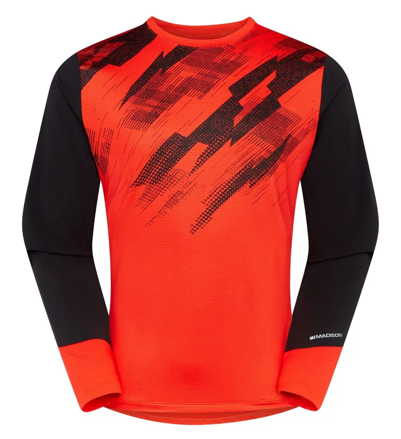 Madison Flux Youth Long Sleeve Trail Jersey Magma Red