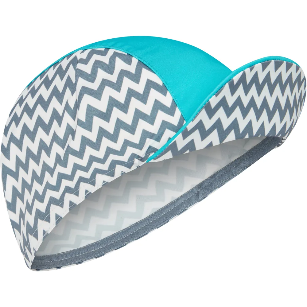 Image of Madison Sportive Poly Cotton Ziggy Cycling Cap One-Size Grey/Blue Curaco