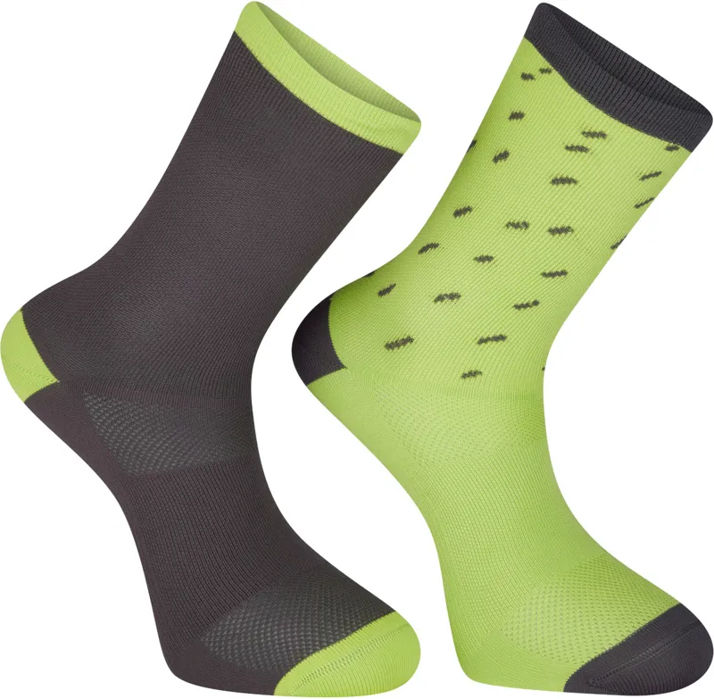 Madison Sportive Long Road Socks Twin Pack Rain Drops Phantom/Lime Punch