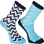 Madison Sportive Long Road Socks Twin Pack Bolts Blue Curaco/White