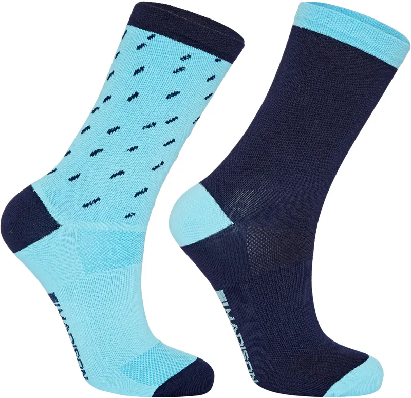 Madison Sportive Mid Socks Twin Pack Rain Drops Ink Navy/Blue