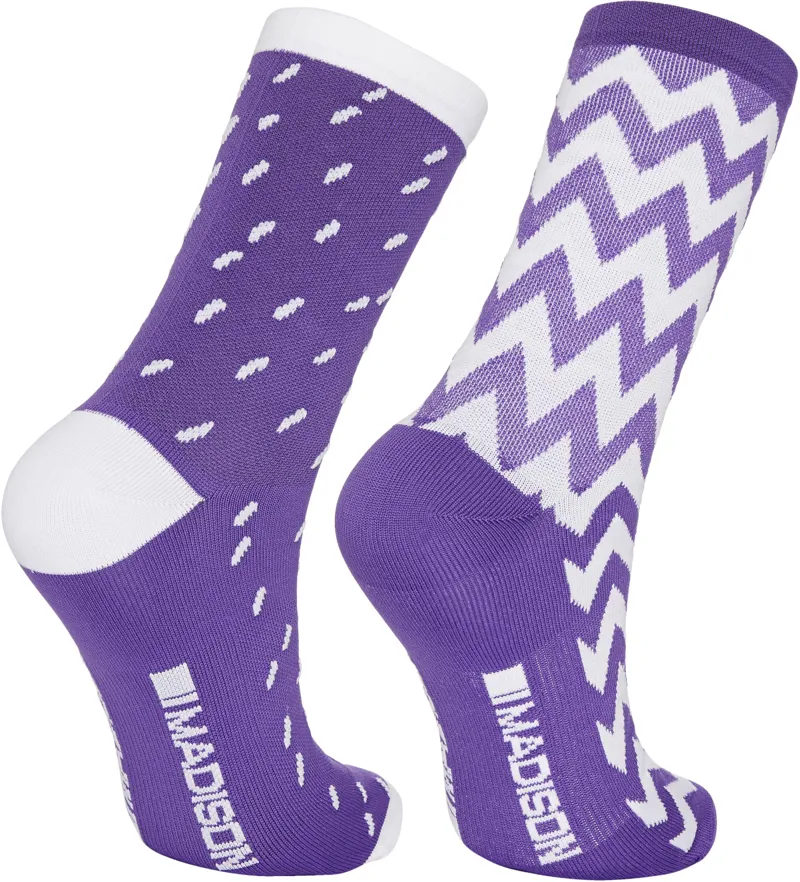 Madison Sportive Mid Socks Twin Pack Ziggy Purple Reign/White-1