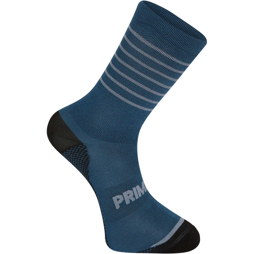 Image of Madison Explorer Primaloft Socks Stripe Navy Haze/Shale Blue