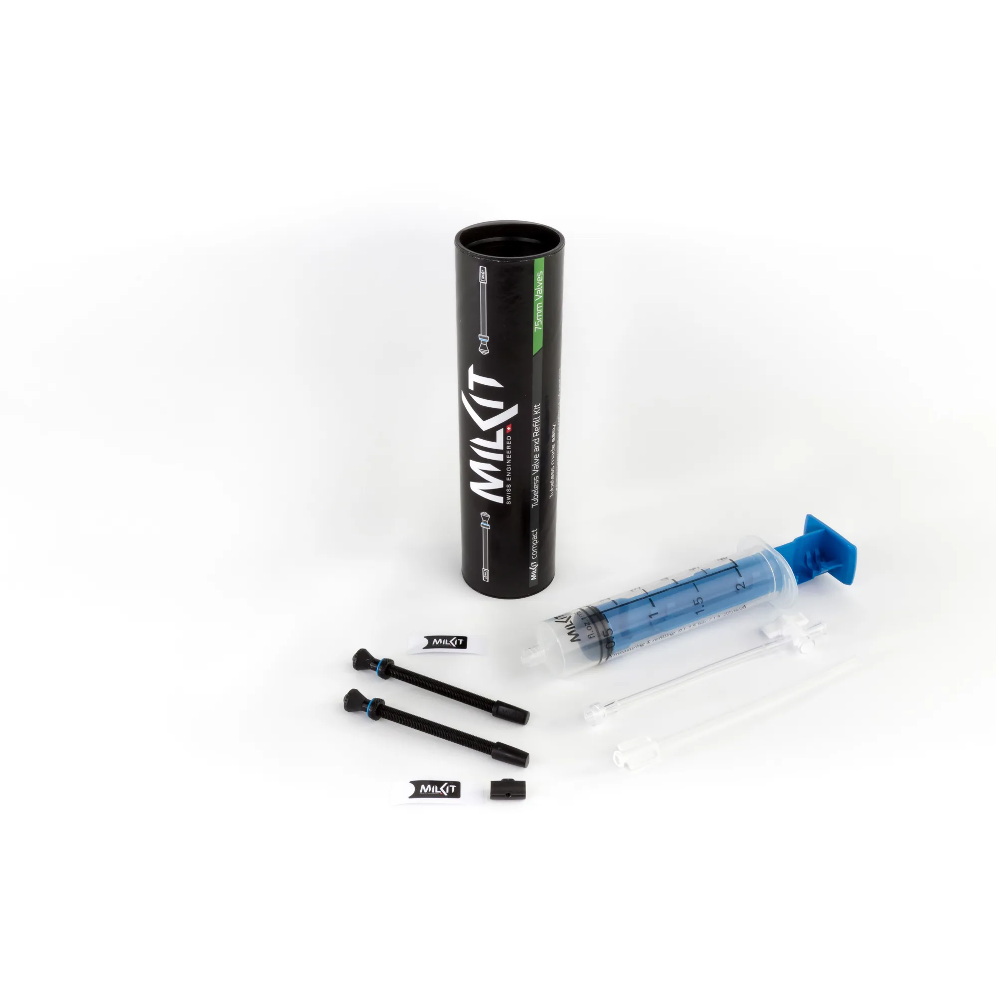 milKit Compact Set showing the injector and valve system; retailer’s range illustration