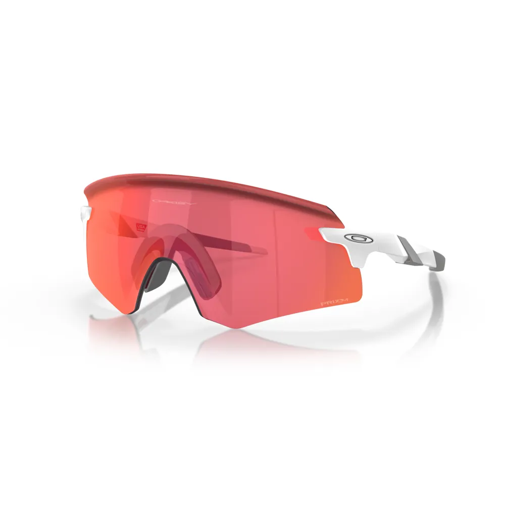 Image of Oakley Encoder Sunglasses Matte White/Prizm Trail Torch