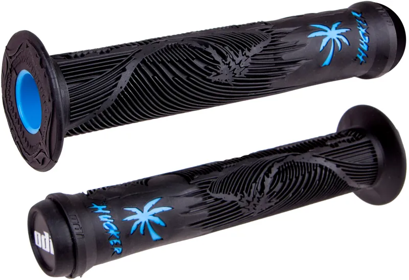 ODI Hucker BMX Handlebar Grips 160mm Black/Blue-1