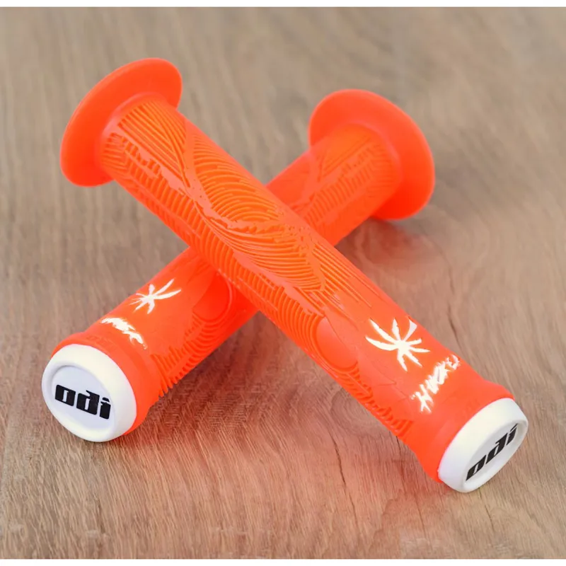 ODI Hucker Signature BMX Grips Orange/White-1