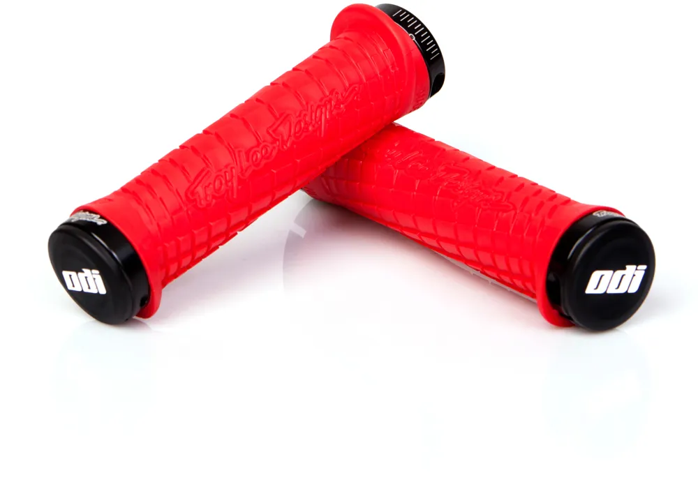 ODI Troy Lee Designs Lock-On MTB Handlebar Grips 130mm Red/Black