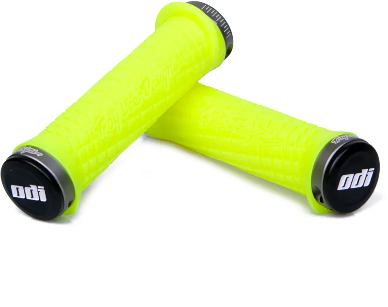 ODI Troy Lee Designs Lock-On MTB Handlebar Grips 130mm Yellow/Grey-1