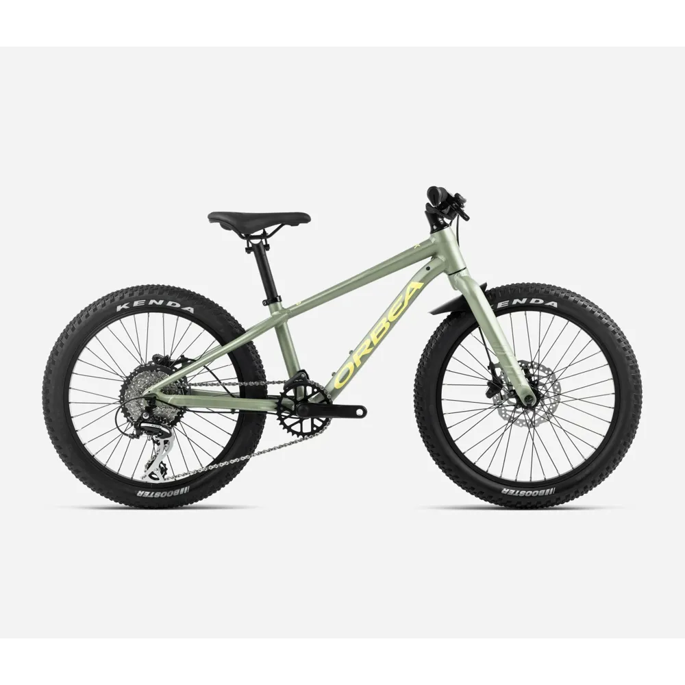 Image of Orbea MX 20 Team Disc Kids Bike 2024 Metallic Green Artichoke/Yellow
