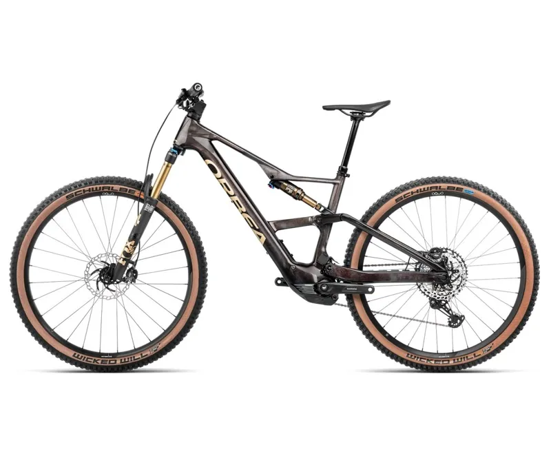 Orbea Rise SL M10 420Wh Electric Bike 2025 Cosmic Carbon View/Golden Sand-1