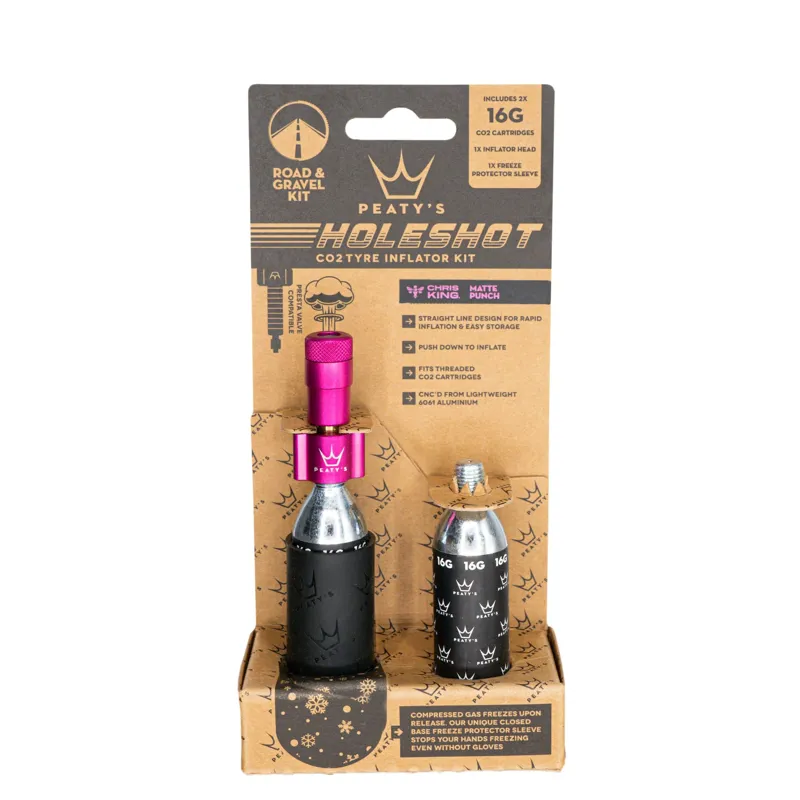 Peatys Holeshot Road/Gravel Co2 Tyre Inflator 16g Punch