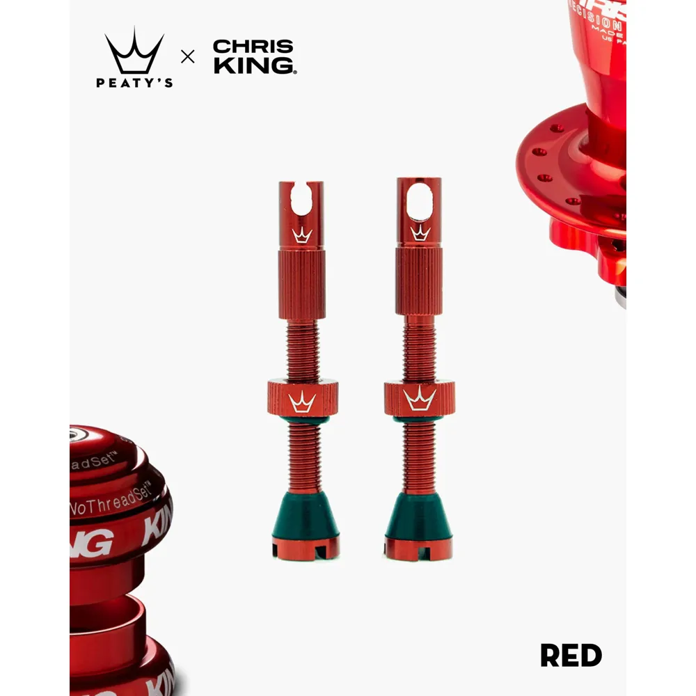 Image of Peatys x Chris King Tubeless MK2 Valves Red