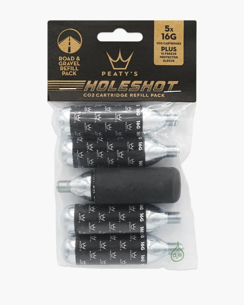 Peatys Holeshot Road/Gravel Co2 Cartridge Refill 5 Pack 16g
