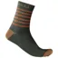 Castelli Go 15 Road Sock Military Green/Olive Green/Fiery Red