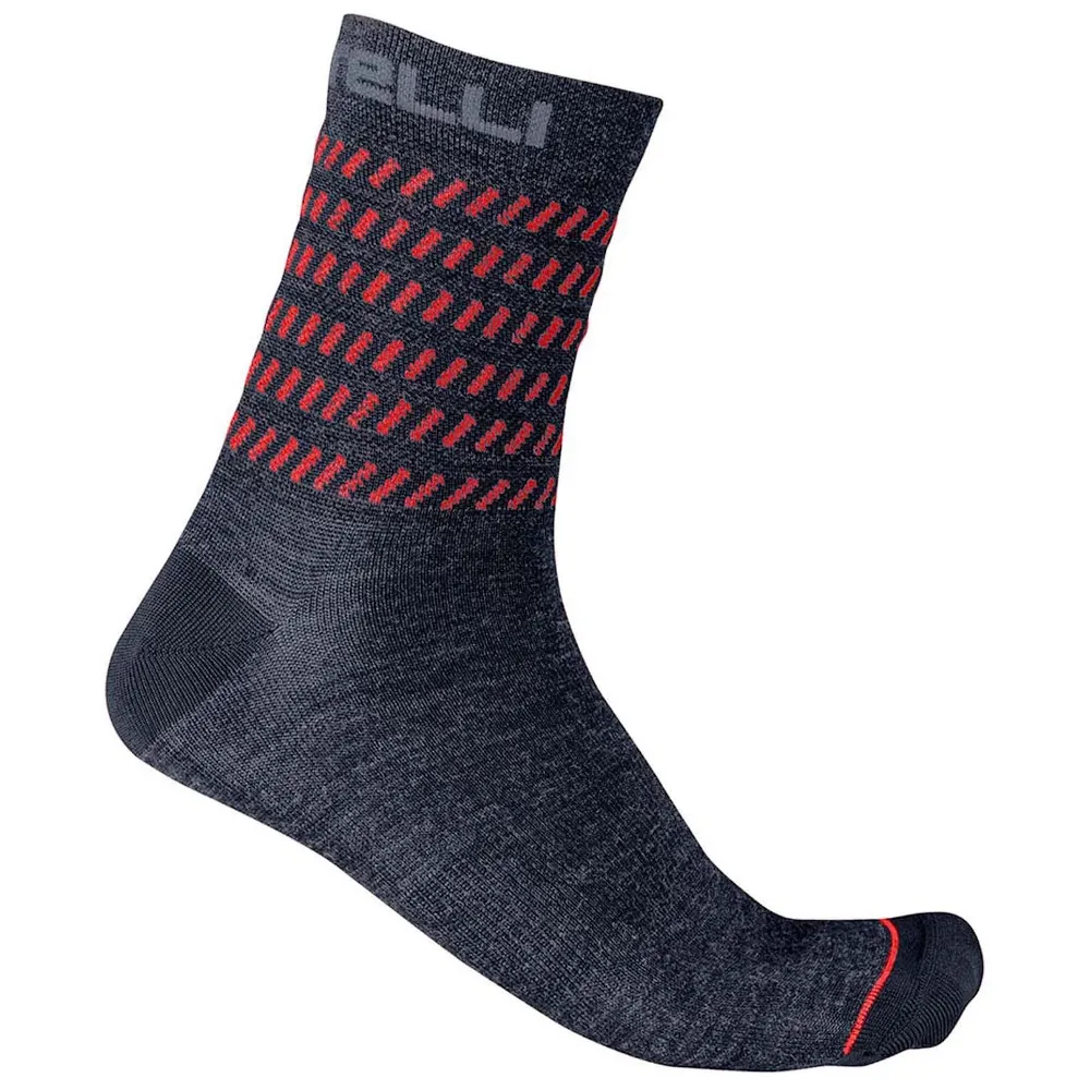 Image of Castelli Go 15 Road Sock Savile Blue/Red
