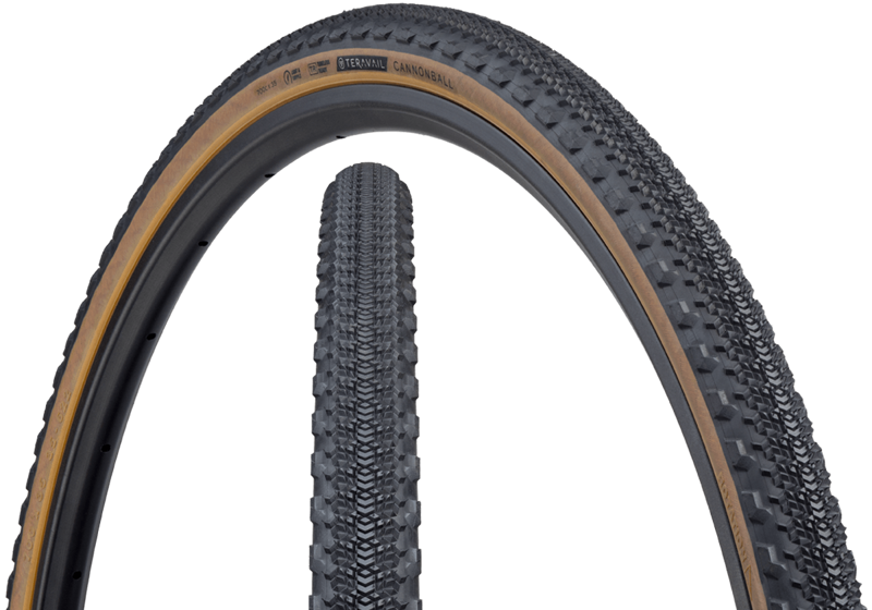 Teravail Cannonball Gravel Tyre Light and Supple Black/Tan Sidewall-1