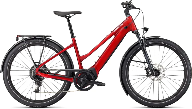 Specialized Turbo Vado 5.0 Step-Through Electric Bike 2024 Red Tint/Silver-1