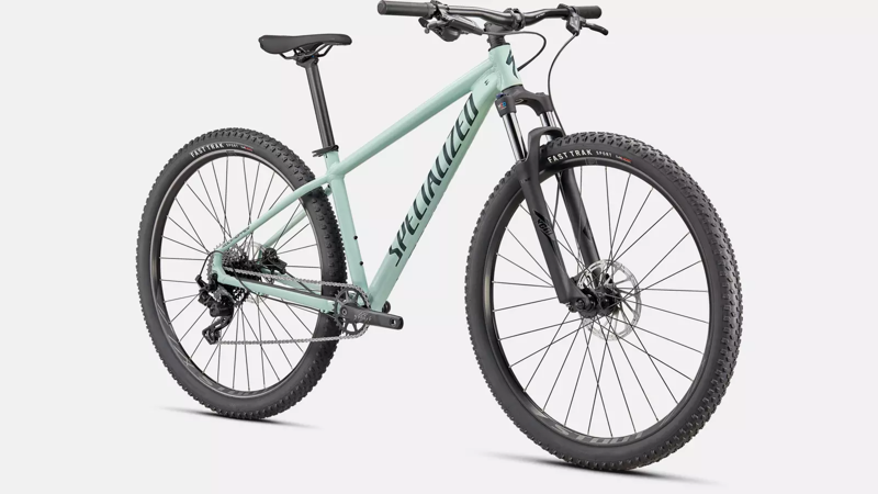 Specialized Rockhopper Comp 27.5 Hardtail Mountain Bike 2024 Gloss CA White Sage/Satin Forest Green-1