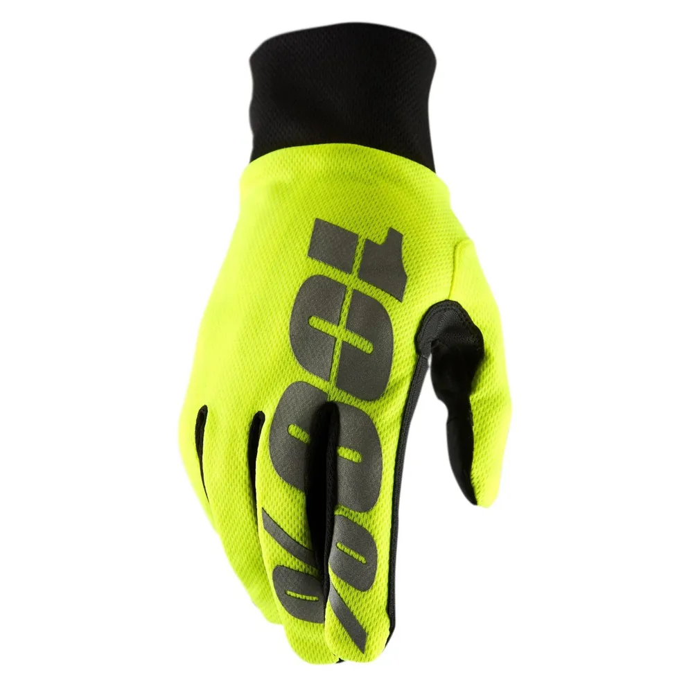 100 Percent 100 Percent Hydromatic Waterproof MTB Gloves Fluo Yellow