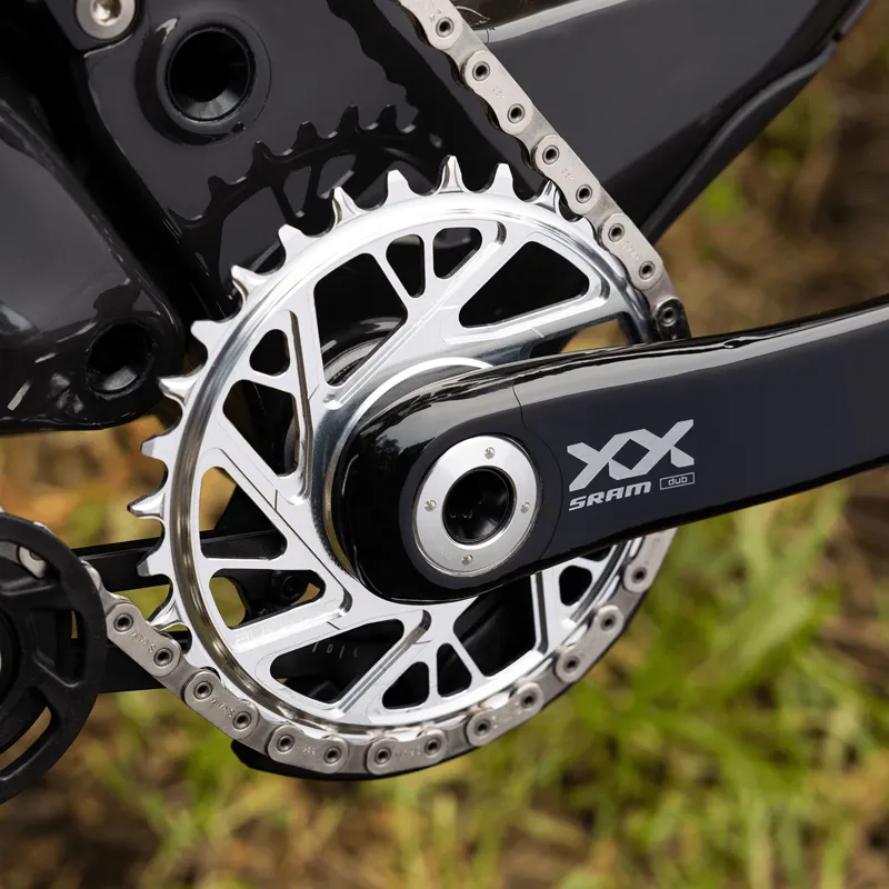 Burgtec SRAM 8-Bolt 3mm Offset Thick/Thin Chainring Rhodium Silver-4