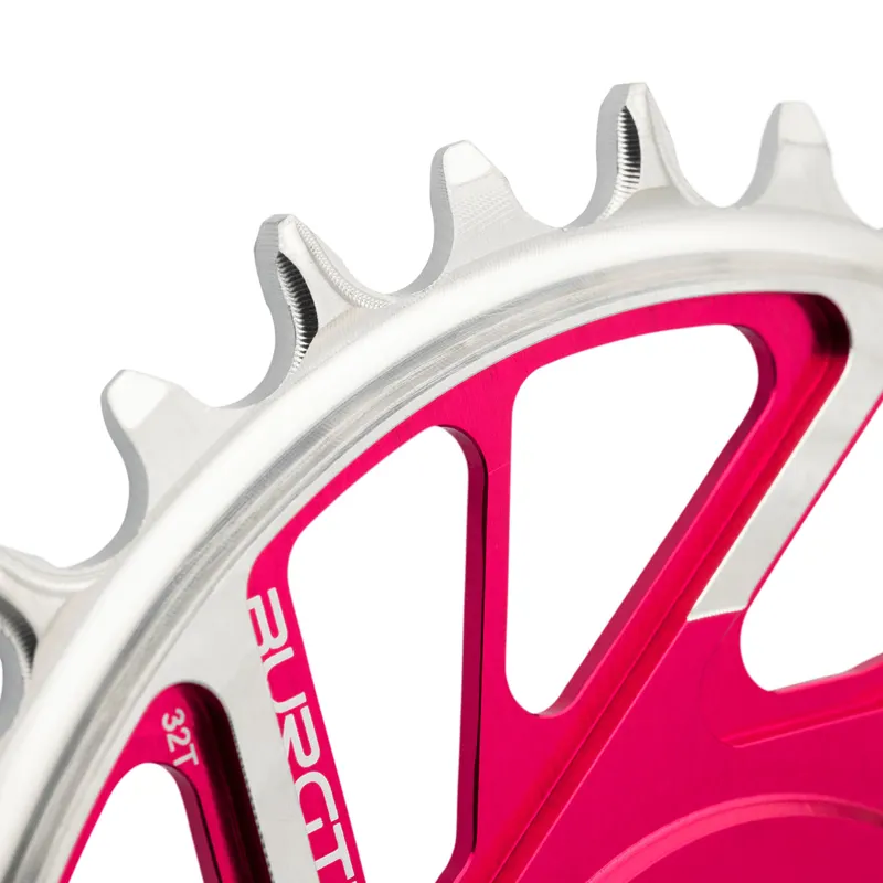 Burgtec SRAM 8-Bolt 3mm Offset Thick/Thin Chainring Toxic Barbie Pink-1