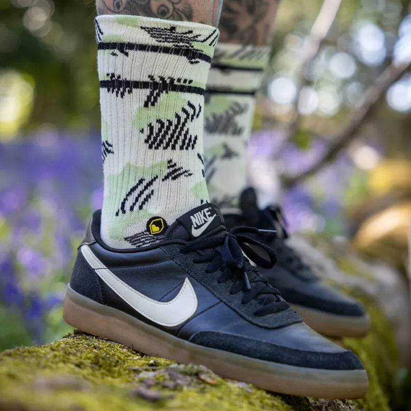 Burgtec EveryDay Crew Patterned Socks Snazzy Sage-5