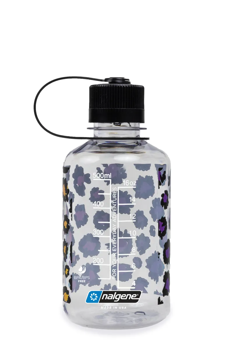 Nalgene Narrow Mouth Sustain Tritan Bottle 16oz/0.5L Clear/Rainbow Cheetah Print-1