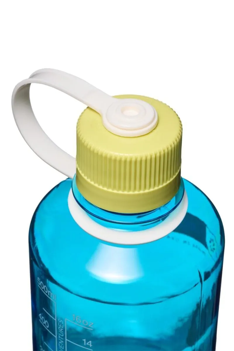 Nalgene Narrow Mouth Sustain Tritan Bottle 16oz/0.5L Blue Atoll/Endive Cap-1