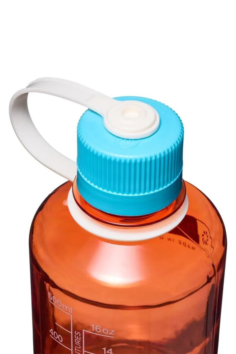 Nalgene Narrow Mouth Sustain Tritan Bottle 16oz/0.5L Flame/Blue Atoll Cap-1