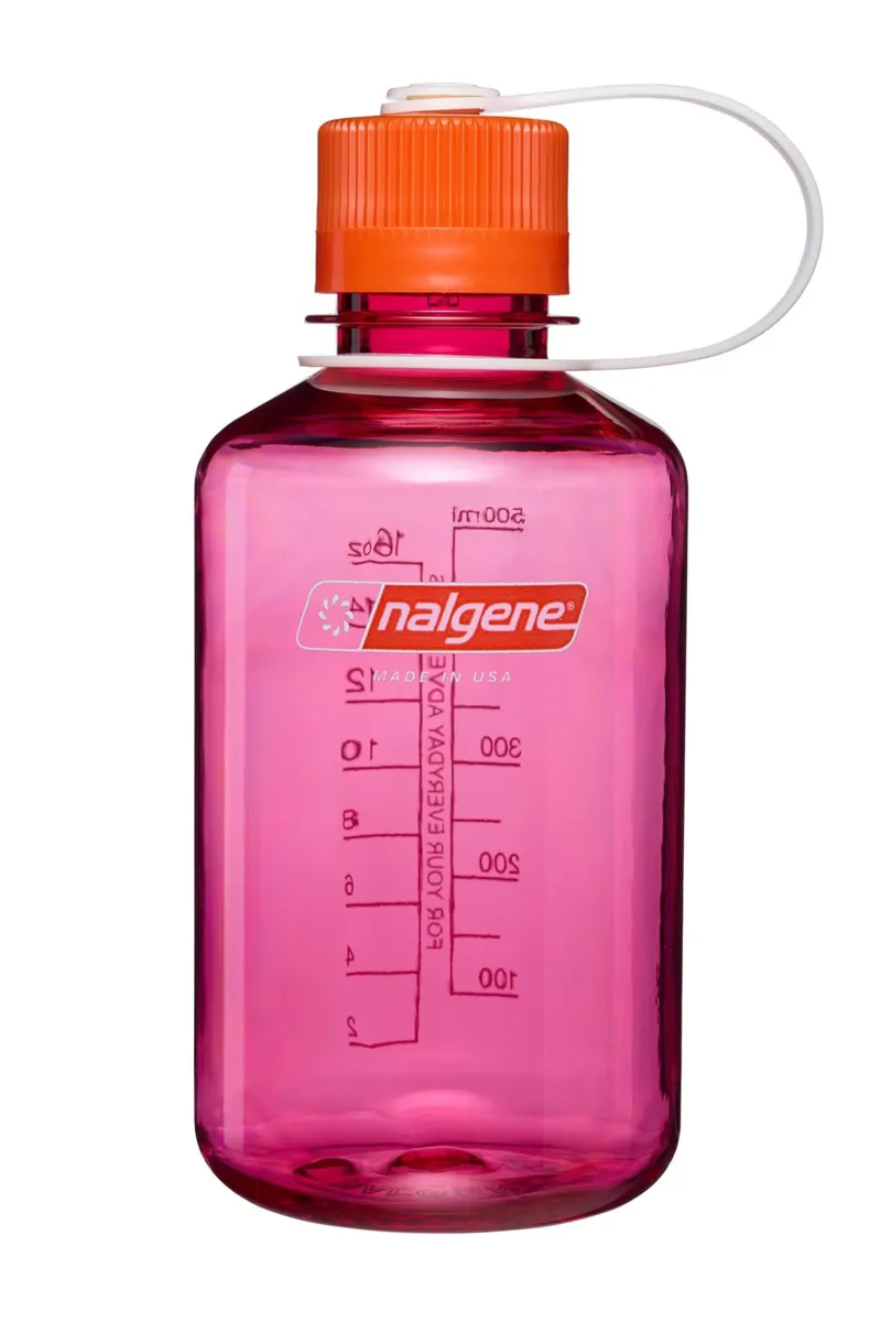 Nalgene Narrow Mouth Sustain Tritan Bottle 16oz/0.5L Fuschia Purple/Flame Cap