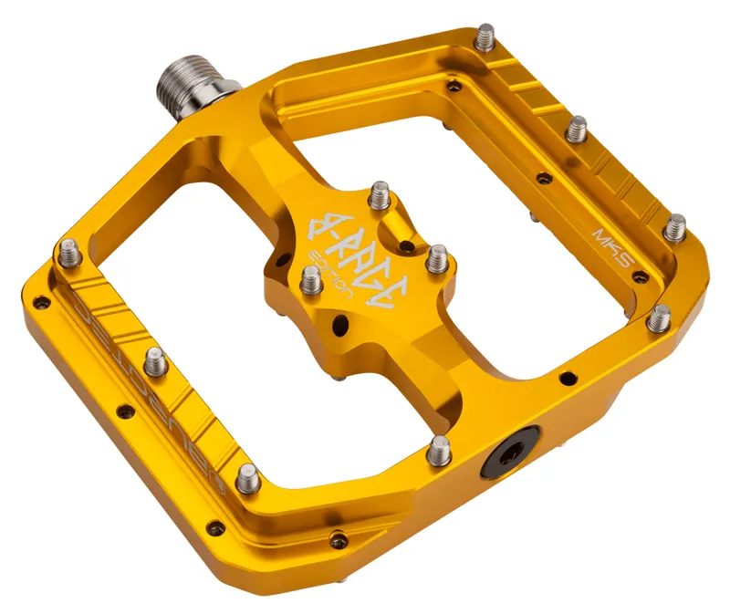 Burgtec Penthouse Flat MK5 B-Rage Edition Pedals Burgtec Bullion Gold