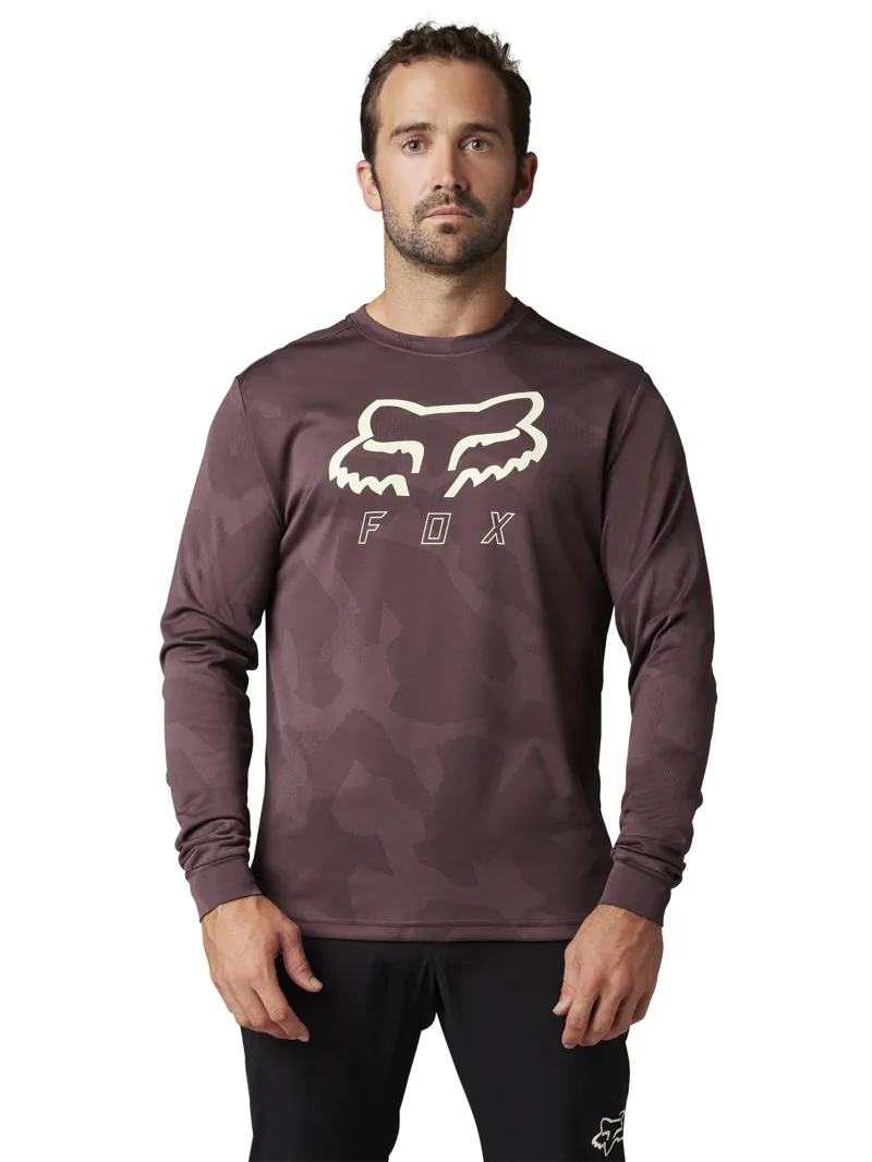 Fox Ranger TruDri LS MTB Jersey Jacquard Dark Maroon-1