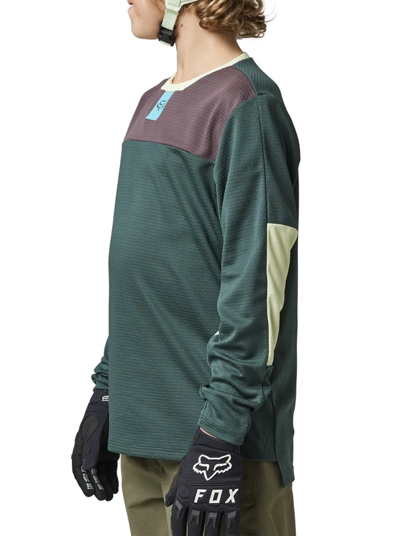Fox Defend Youth LS MTB Jersey Emerald-1