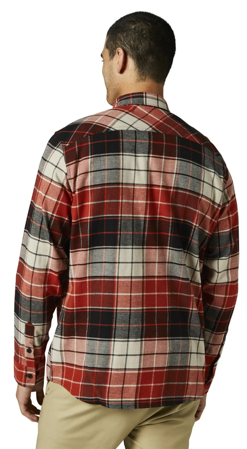 Fox Grainz Utility LS Flannel Shirt Red Clay-1