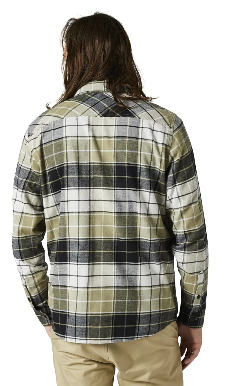 Fox Grainz Utility LS Flannel Shirt Bark-1