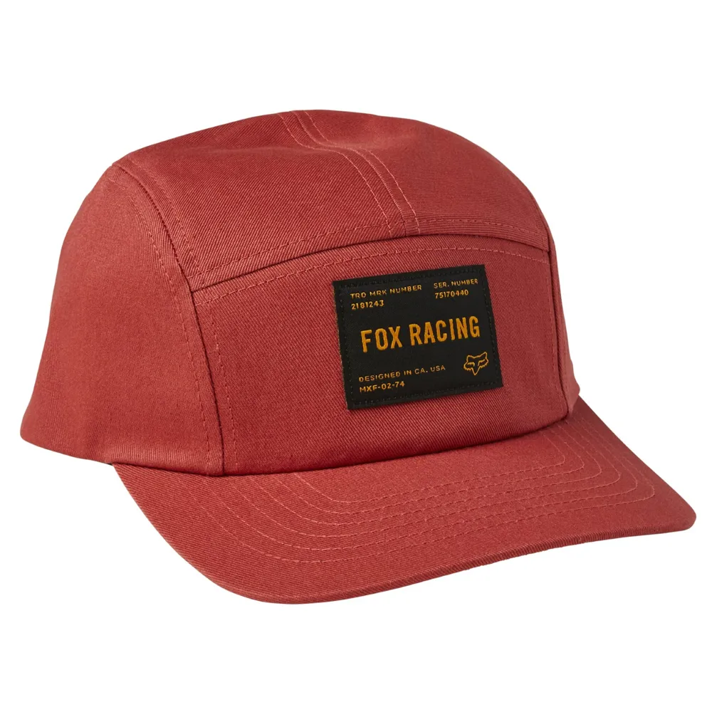 Image of Fox Regiment 5 Panel Snapback Cap One Size Red/Clay