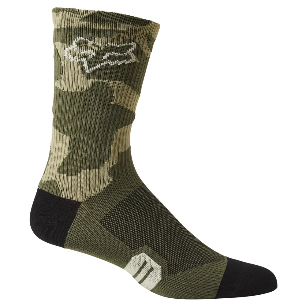 Image of Fox 6in Ranger MTB Socks Green Camo