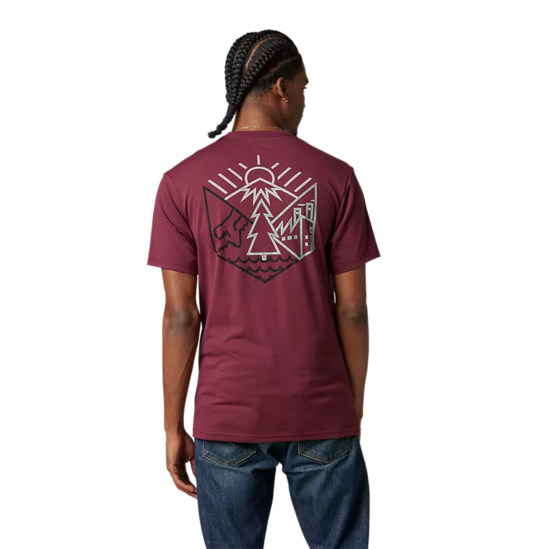 Fox Caveaut Tech Short Sleeve Tee Dark Maroon -2