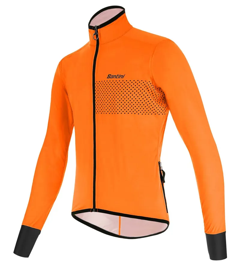 Santini AW Guard Nimbus Pocketable Rain Shell Flashy Orange-2