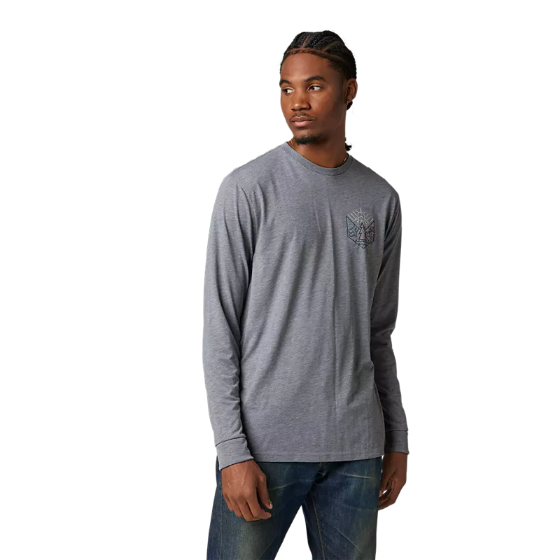 Fox Caveaut Tech LS Tee Heather Graphite-1