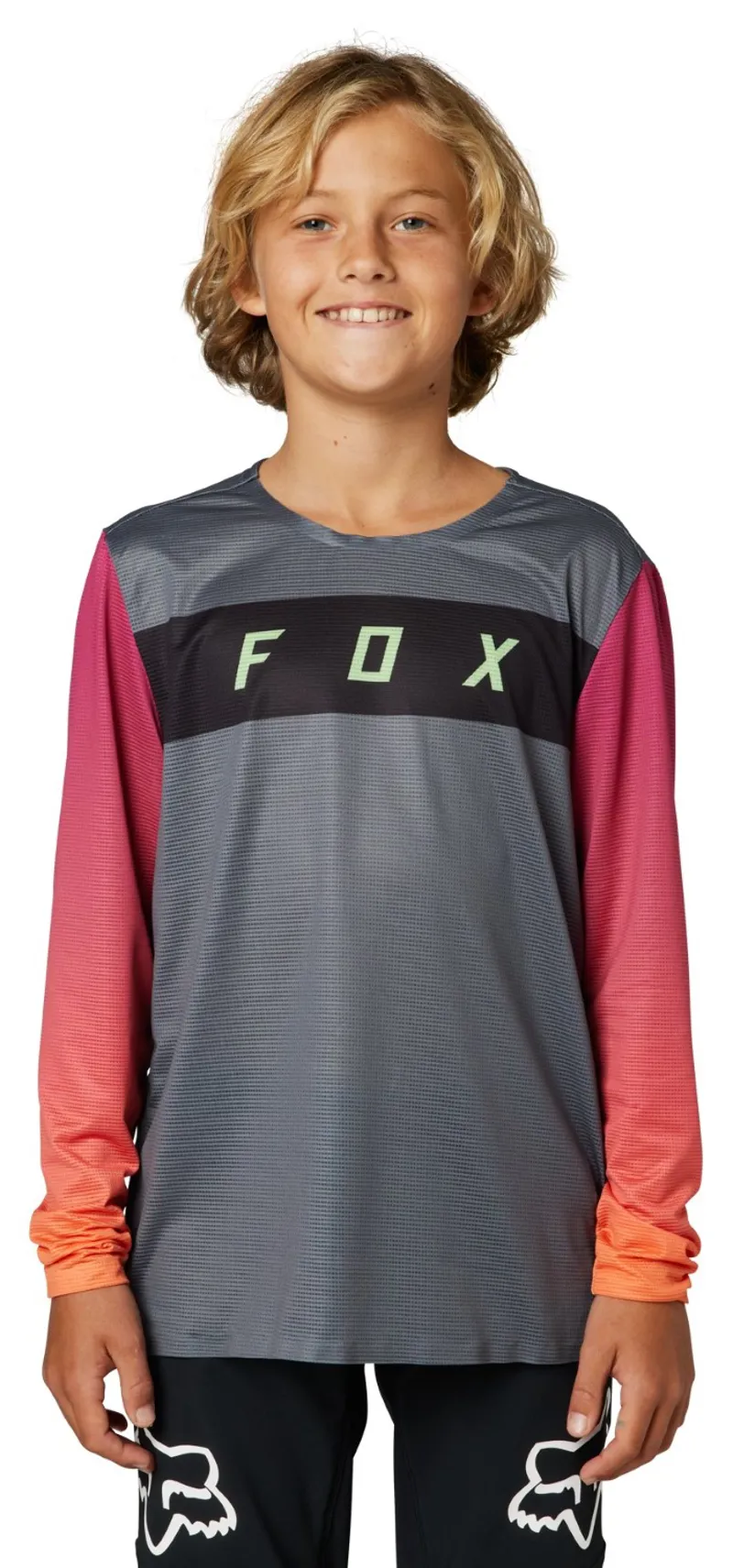Fox Flexair Youth LS MTB Jersey Pewter-1