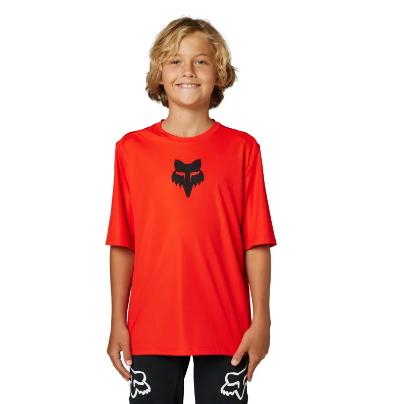 Fox Ranger Youth SS MTB Jersey Flo Red-1