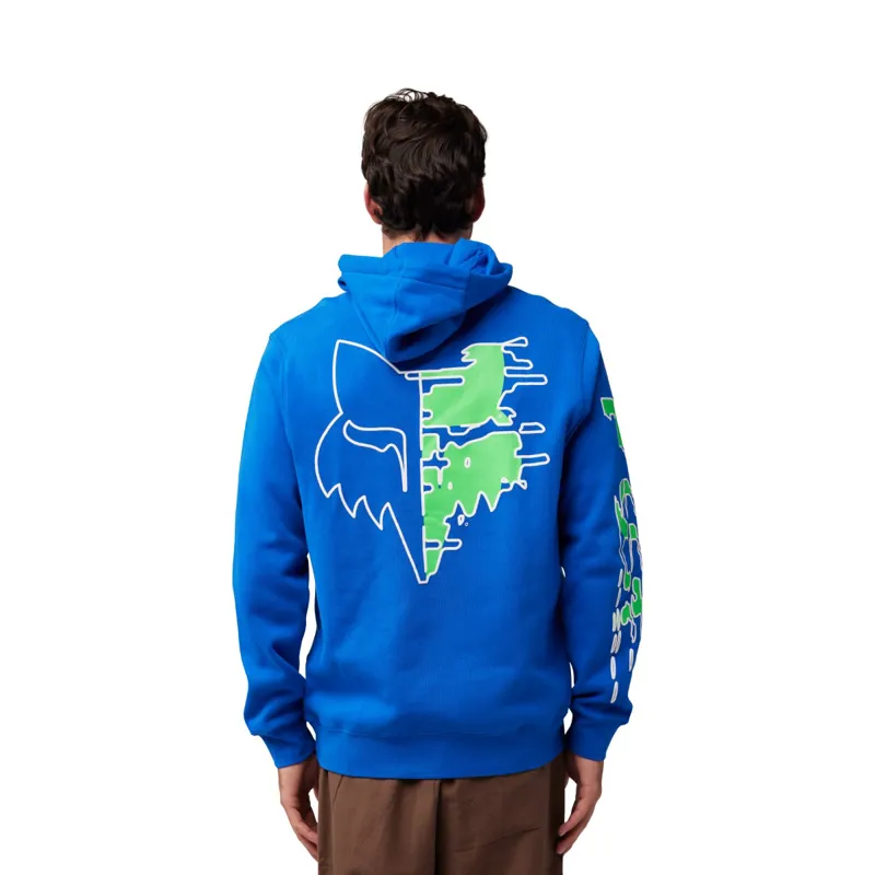 Fox Emotion Blast Pullover Fleece Hoodie Blue-3