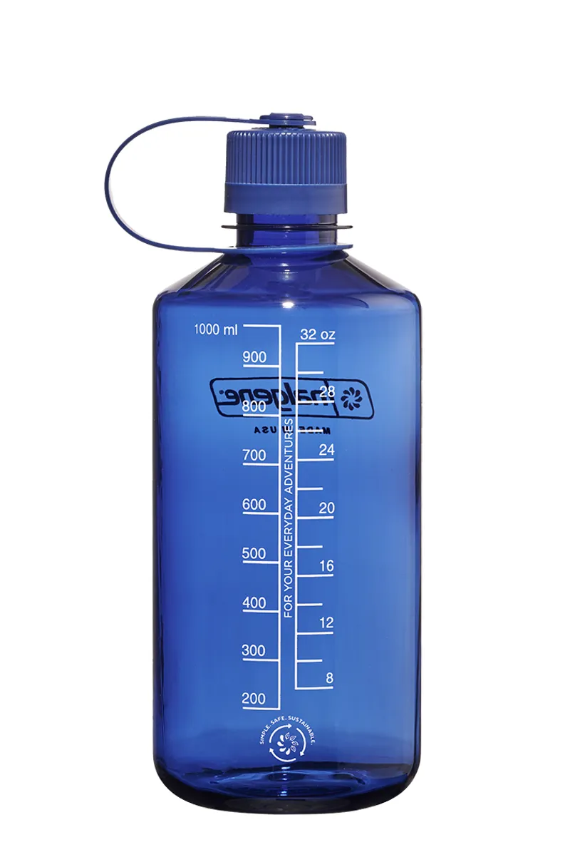 Nalgene Narrow Mouth Sustain Tritan 50% Recycled 1L Bottle Monochrome Denim-1
